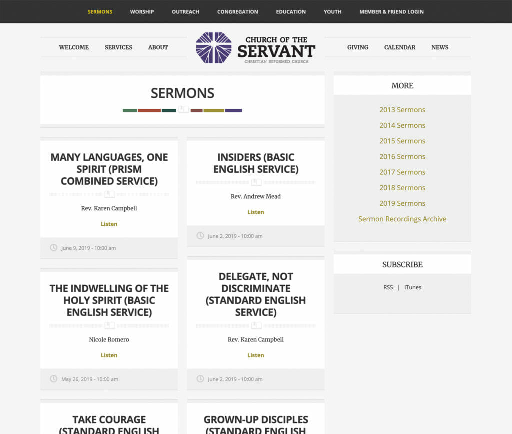 Church of the Servant Website