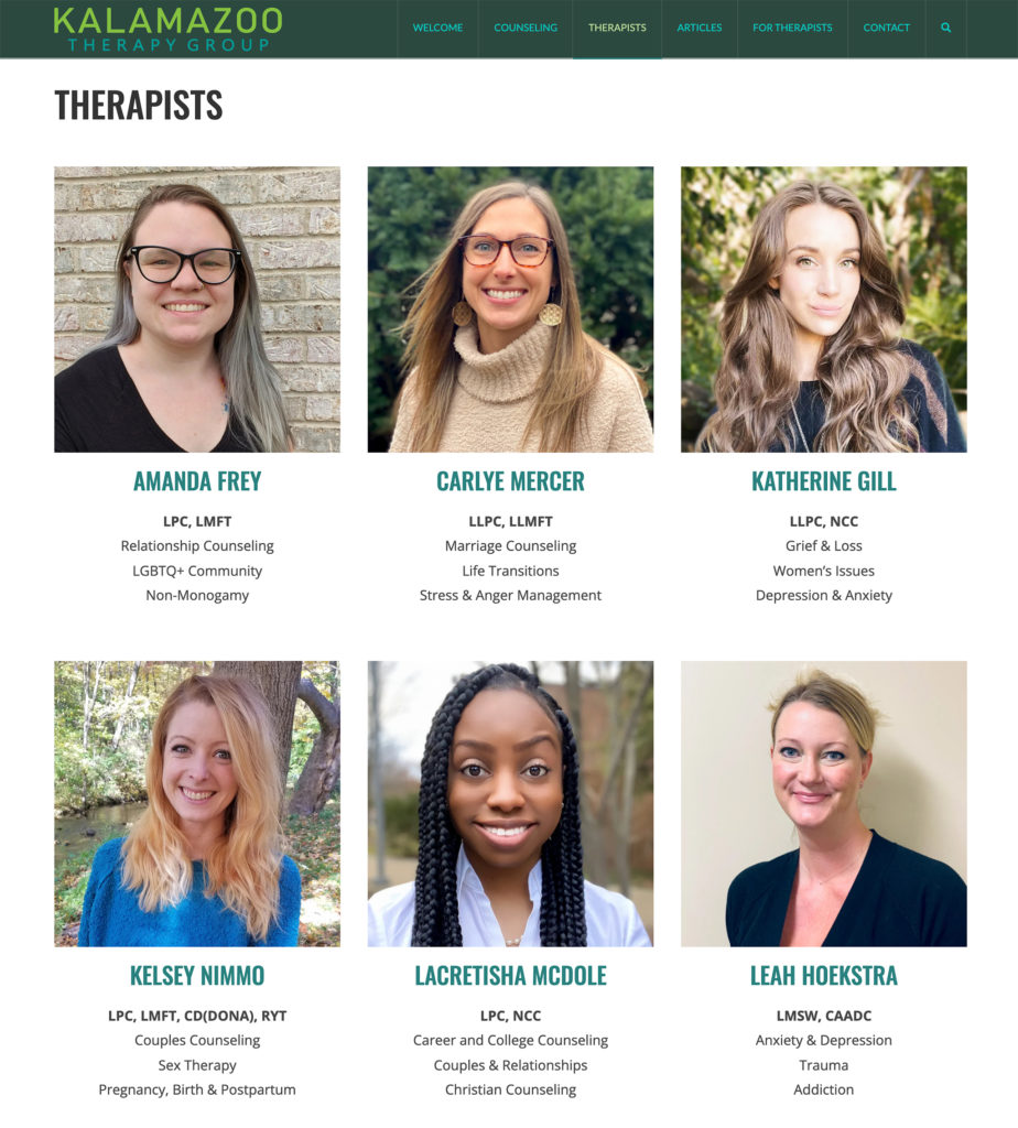 Kalamazoo Therapy Group Website