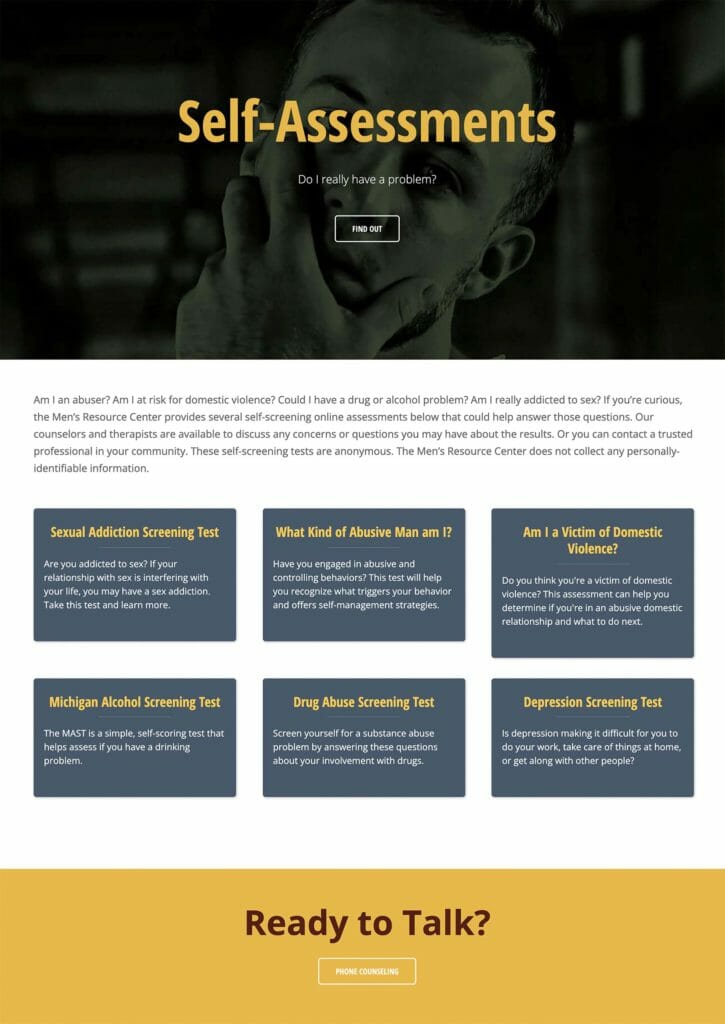Men’s Resource Center Website