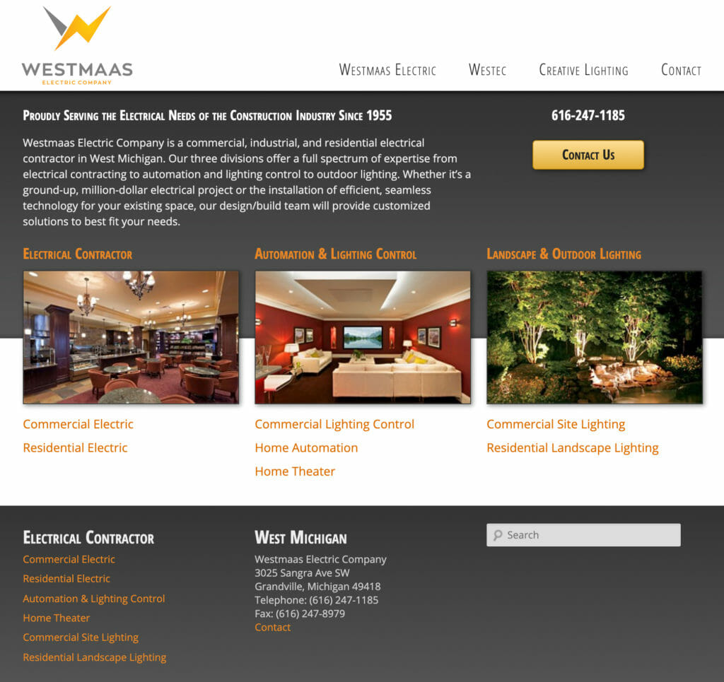 Westmaas Electric Website