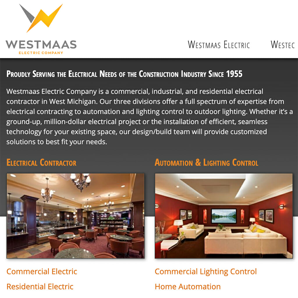 Westmaas Electric Website